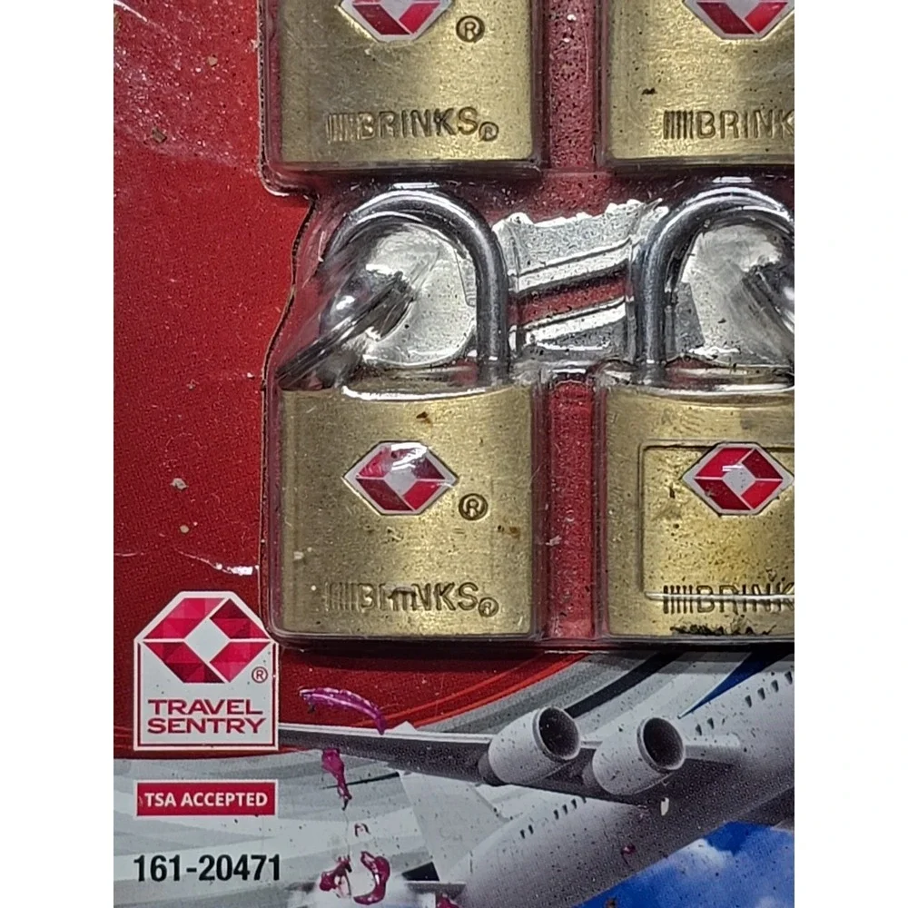 Brinks Solid Brass Locks (4) with Keys TSA Accepted Manufactured Sealed READ